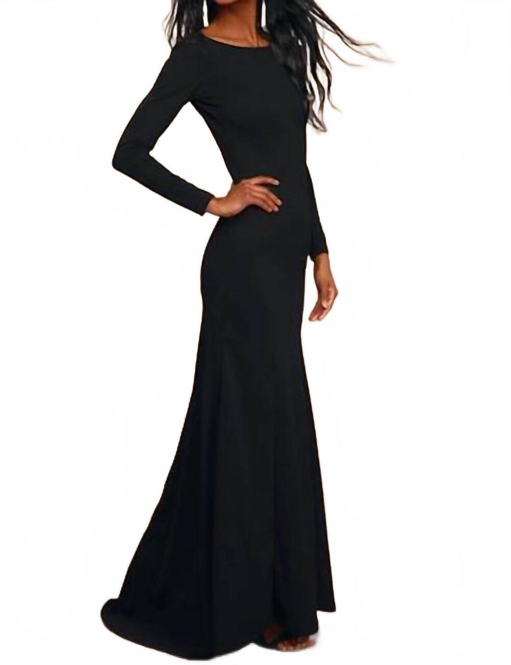 NEW LULUS wait for me long sleeve maxi dress in black